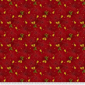 Tkanina bawełniana na kołdrę „Cranberry Pear Orchard Quilt” z kolekcji Baubles & Balsam autorstwa Kim Diehl – Henry Glass Fabrics nr 983-88 – 1/2 jarda (ciągła)