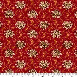 Tkanina bawełniana na kołdrę z motywem kwiatów żurawinowych z kolekcji Baubles & Balsam autorstwa Kim Diehl - Henry Glass Fabrics #986-88 - 1/2 jarda