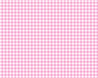 1/8" katoenen stof met roze gingangruit - Susybee for Clothworks #SB20268-520 - doorlopend 1/2 werf
