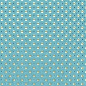 Vera Cottage Blue Quilt Cotton Fabric from Bee Dots by Lori Holt of Bee in My Bonnet - Riley Blake - C14172-COTTAGE - Continuous 1/2 Yard