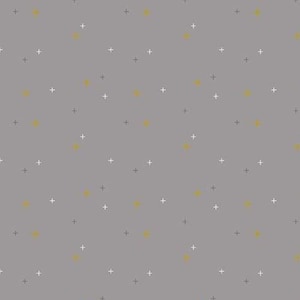 Sparkler Gray Quilt Cotton Fabric by Melissa Mortenson for Riley Blake Designs - Gold Metallic Sparkle - SC650-GRAY - Continuous 1/2 Yard