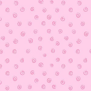 Pode incluir: Tecido rosa com um padrão repetitivo de pequenos redemoinhos rosa.