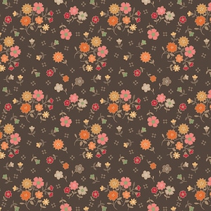 Floral Raisin Quilt Cotton Fabric from Autumn by Lori Holt of Bee in My Bonnet for Riley Blake Designs - C14650-RAISIN - Continuous 1/2 Yard