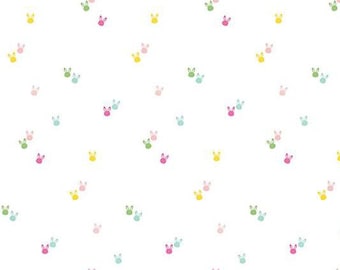 Mini Bunnies Quilt Cotton Fabric from Seasonal Basics by Christopher Thompson for Riley Blake Designs - C656-WHITE - Continuous 1/2 Yard
