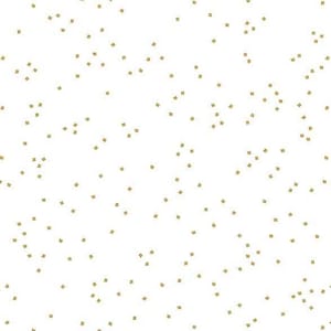 Tiny Gold Metallic Sparkle Confetti Blossoms on White by Christopher Thompson for Riley Blake Designs - SC730-GOLD - Continuous 1/2 Yard