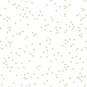 Tiny Gold Metallic Sparkle Confetti Blossoms on White by Christopher Thompson for Riley Blake Designs - SC730-GOLD - Continuous 1/2 Yard