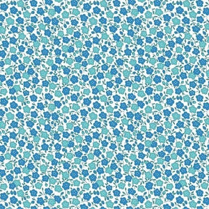 Floral Blue Quilt Cotton Fabric from Storytime 30s by The RBD Designers for Riley Blake - 1930&#39;s - #C13865-BLUE - Continuous 1/2 Yard