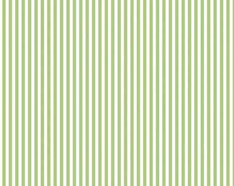 1/8" Green/White Stripe Cotton Fabric - Riley Blake #C495-GREEN - Continuous 1/2 Yard