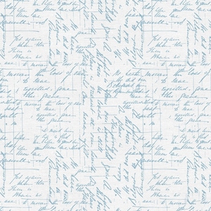 Aqua Handwritting Script Words Quilt Baumwollstoff von Blossom von Lisa Dolson – Paintbrush Studio Fabrics – 120-23752 – durchgehend 1/2 Yard