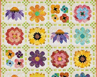 Wildflower Seeds Quilt Pattern by Kelli Fannin Quilt Designs - KFQP174 - Paper Pattern with Instructions to Create Your Own Wildflower Quilt