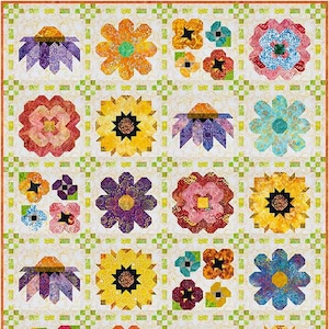 Wildflower Seeds Quilt Pattern by Kelli Fannin Quilt Designs - KFQP174 - Paper Pattern with Instructions to Create Your Own Wildflower Quilt