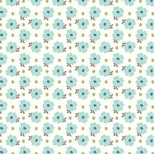 Isabell Flowers Cloud Quilt Cotton Fabric - Bee Vintage by Lori Holt of Bee in My Bonnet - Riley Blake - C13083-CLOUD - Continuous 1/2 Yard