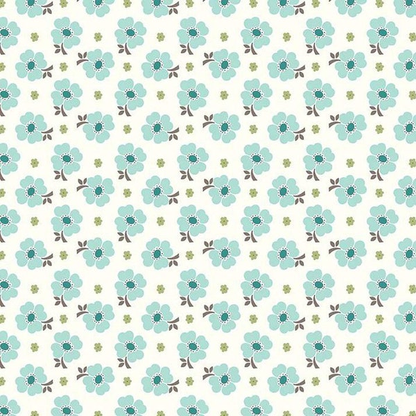 Isabell Flowers Cloud Quilt Cotton Fabric - Bee Vintage by Lori Holt of Bee in My Bonnet - Riley Blake - C13083-CLOUD - Continuous 1/2 Yard