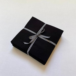 100 Piece 5&quot; Solid Black Quilt Cotton Fabric Squares from Kona Cotton Solids Collection by Robert Kaufman - 100 Precut 5 inch Fabric Squares
