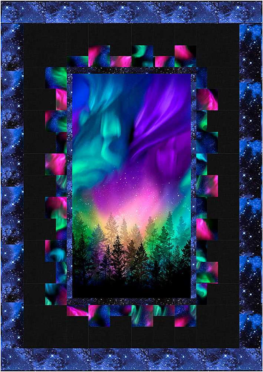 QUILT KIT Northern Lights Aurora Panel - Includes Fabrics and Pattern ...