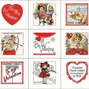 All My Heart Valentine Greetings Patch Quilt Baumwollstoff Panel von J Wecker Frisch für Riley Blake - #PD14131