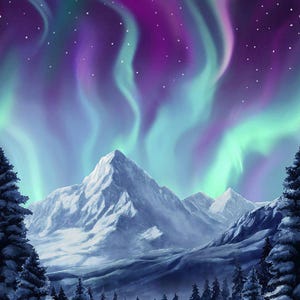 Northern Lights North Star Mountain Quilting Cotton Fabric Panel from Timeless Treasures Collection #CD3494-MULTI - 23.5&quot; x 44&quot; Panel