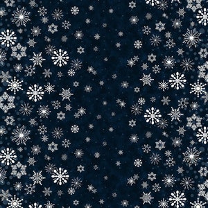 Snowflake Border Stripe Navy Quilt Cotton Fabric Flurry - Etsy