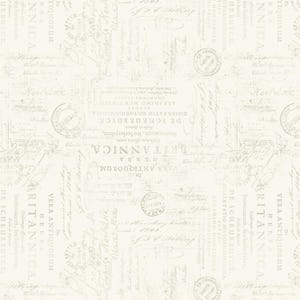 Creme Script Lettering Texture Quilt Baumwollstoff aus Garden Grace von Katie Pertiet für Wilmington Prints #16532-122 - fortlaufender 1/2 Yard