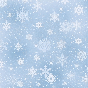 Snowflakes Frost Blue Quilt Cotton Fabric from the Landscape Medley Collection by Elizabeth&#39;s Studio #532E-FROST - Continuous 1/2 Yard