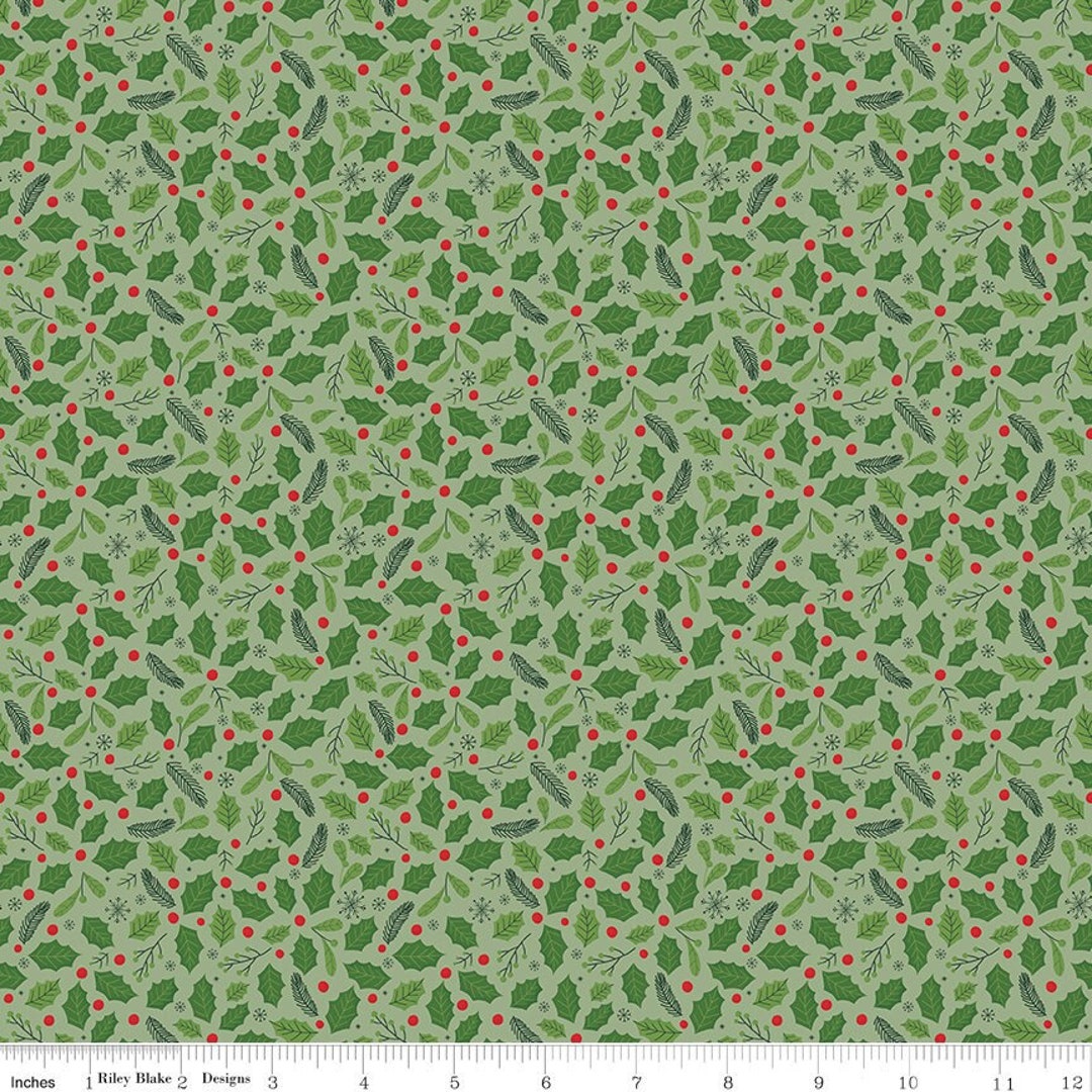 Holly Leaf Quilt Cotton Fabric From the Magic of Christmas by - Etsy