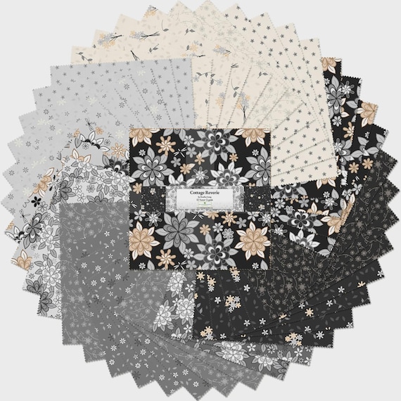 Cottage Reverie 10" Karat Crystals Cotton Fabric Layer Cake - Wilmington Prints #518-896-518 - 42 Precut 10 inch Fabric Squares