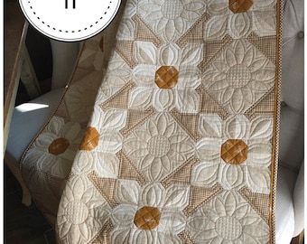 Cotton Daisies Quilt Pattern by Karen Walker from Laugh Yourself Into Stitches - LYS118 - Traditionally Pieced - Makes a 45" x 63" Lap Quilt