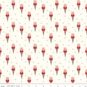 Herz Eistüten Quilt Baumwollstoff von I Love Us von Sandy Gervais für Riley Blake Designs #C13961-CREAM - fortlaufender 1/2 Yard