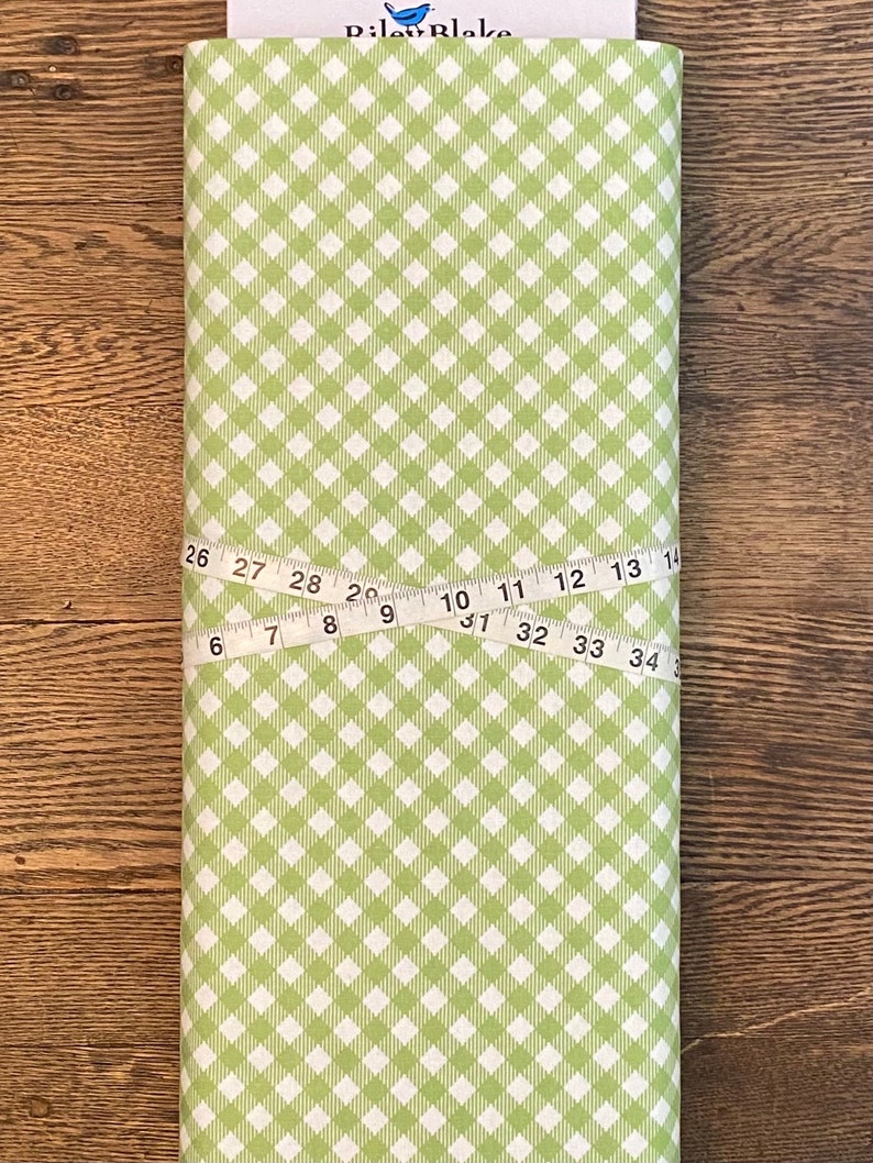 Debbie Plaid Granny Green Quilt Cotton Fabric - Bee Ginghams by Lori Holt of Bee in My Bonnet - Riley Blake - C12550 - Continuous 1/2 Yard image 2