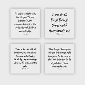 Square Scripture Graphics Set of 10 Bible Verses Cotton Fabric Squares - Religious Scriptures ...