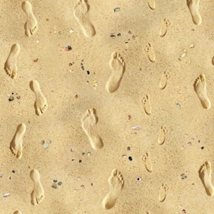 Footprints in the Sand Quilt Cotton Fabric from Landscape Medley Collection by Elizabeth&#39;s Studio - 418SAND - Continuous 1/2 Yard