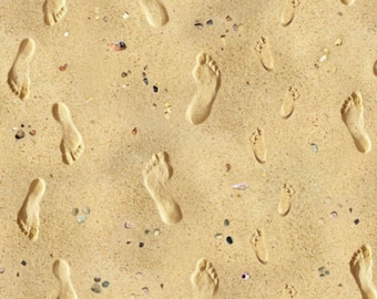 Footprints in the Sand Quilt Cotton Fabric from Landscape Medley Collection by Elizabeth's Studio - 418SAND - Continuous 1/2 Yard