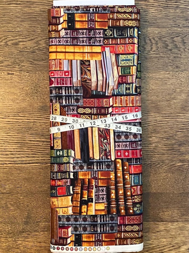 Stacked Library Books Cotton Fabric - Timeless Treasures #CM8214-MLT ...