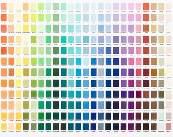 24"x44" Kona Cotton Solids Printed Color Chart Cotton Fabric Panel - Robert Kaufman #SRKD-19900-205 MULTI - Sold by the Panel