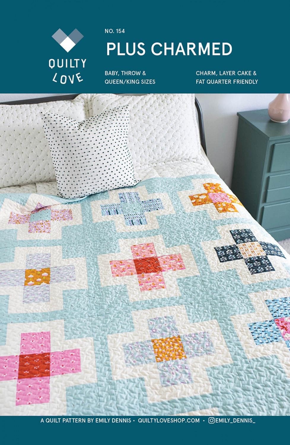 Plus Charmed Modern Quilt Pattern by Emily Dennis of Quilty Love # ...