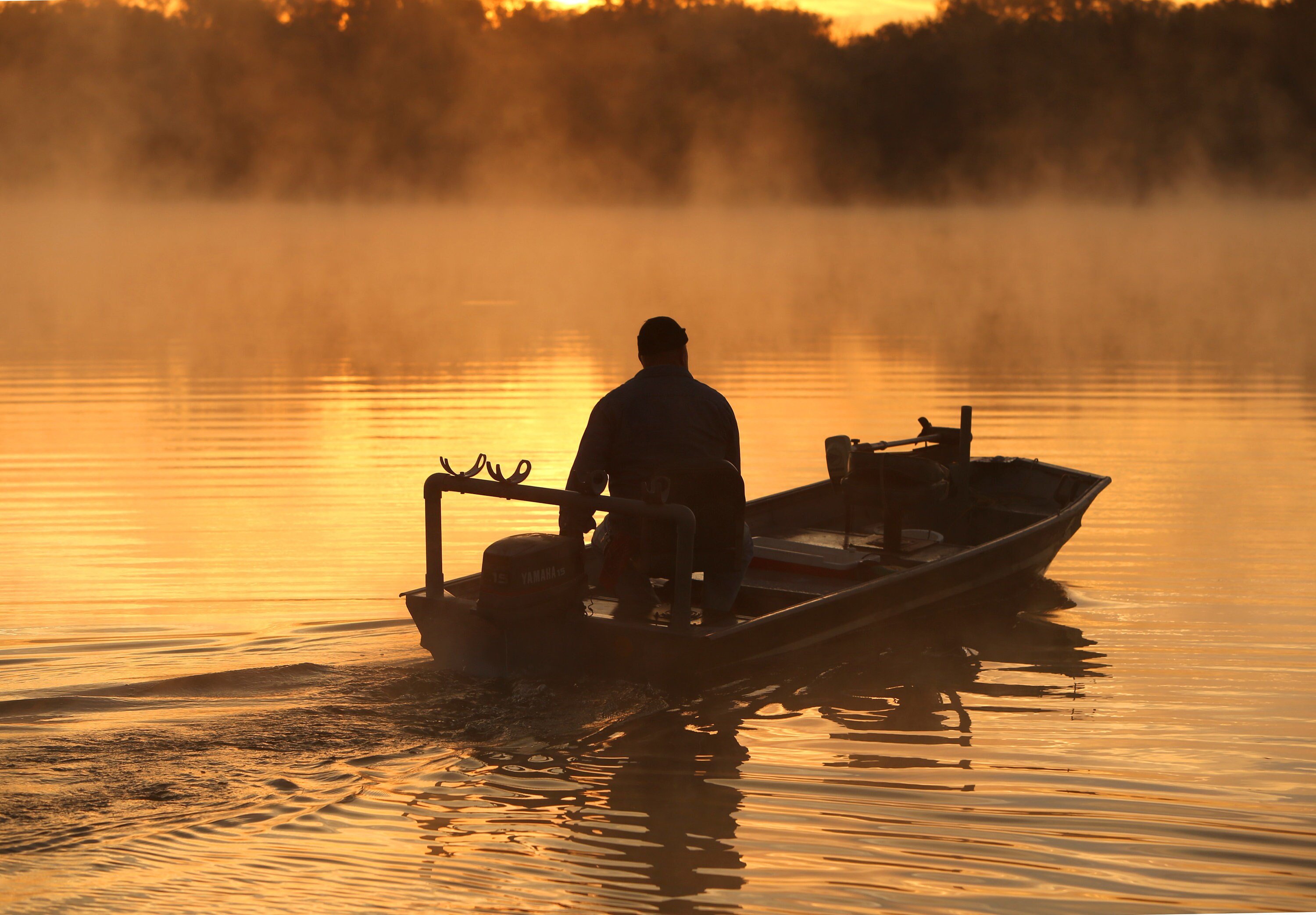 Atardecer pesca en el lago Foto de la naturaleza descarga Etsy España