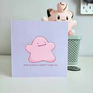 Ditto está feliz em ver você - cartão temático Pokémon da OrraOrra