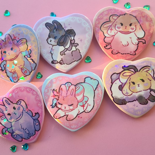 Pride Bunny Holo Pins