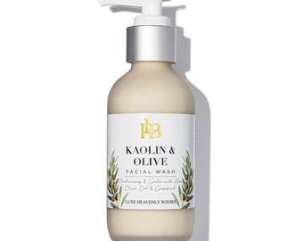 Kaolin & Olive Facial Wash, Gentle Organic Facial Wash