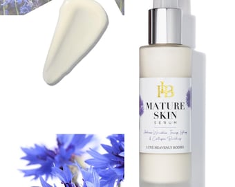Sérum para piel madura, sérum hidratante, crema rica en péptidos.