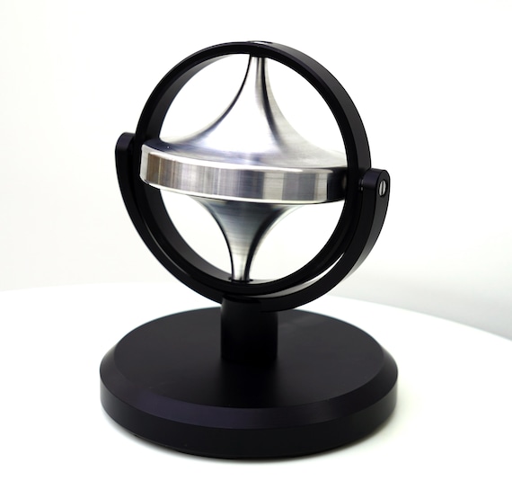 JAWSEU Gyroscope de Bureau, Bureau Cinétique Jouet Bureau Spinner Ball en Métal Gyroscope avec Illusion Optique, Kinetic Desk Toy pour soulager Le