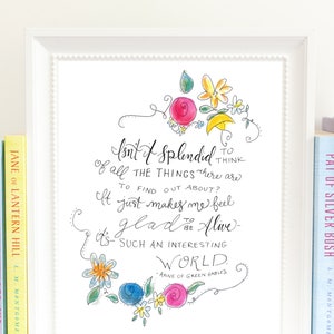 Anne of Green Gables Quote Print - Girls room decor - Nursery decor - Literary gifts - AQ1