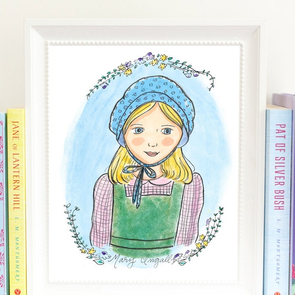 Limited Edition Mary Ingalls Print - Art Print - Little House on the Prairie print - bookworm gift - - two sizes