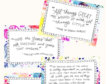 Heroine Encouragement Cards - Set of 12 mini quote prints - Shift your perspective edition - 3.5" x 5" quotes
