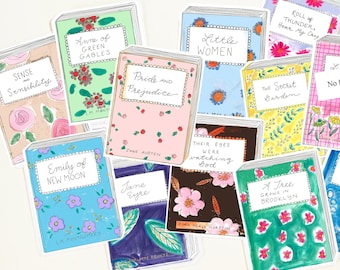 Autocollants grands livres - AU CHOIX - autocollants individuels ou ensemble - Anne la maison aux pignons verts - petites femmes - Orgueils et préjugés - Autocollants en vinyle