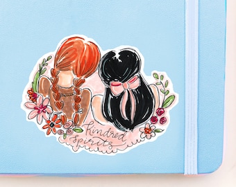 Sticker Kindred Spirits - Anne et Diana - Anne, la maison aux pignons verts - vinyle autocollant