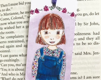 Literary bookmark - Scout Finch - Literary Gift - purple