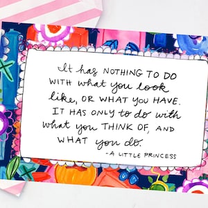 A Little Princess quote Postcard - Frances Hodgson Burnett - friendship postcard - cute snail mail - literary quote - bookworm postcard