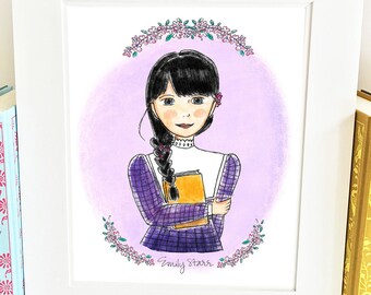 Emily of New Moon print - illustrated - girls room decor - Emily Starr - HES