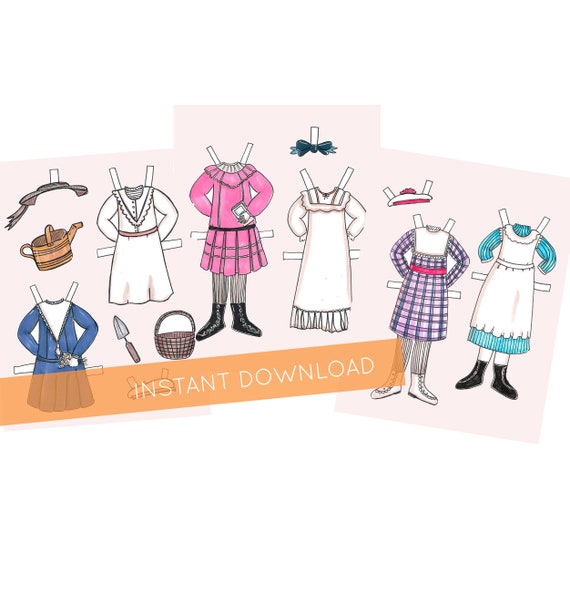 Secret Garden Paper Doll Clothes - Printable - Instant Download - Etsy